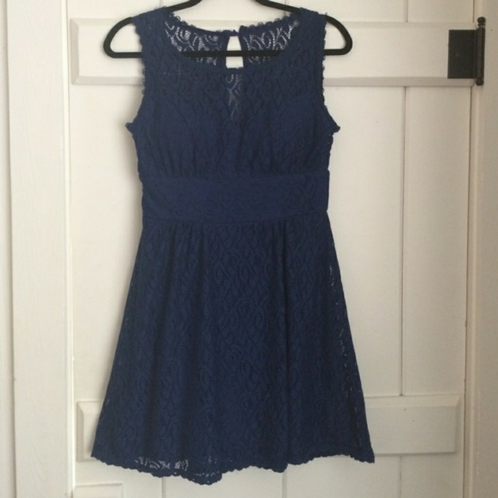 B Darlin navy lace dress